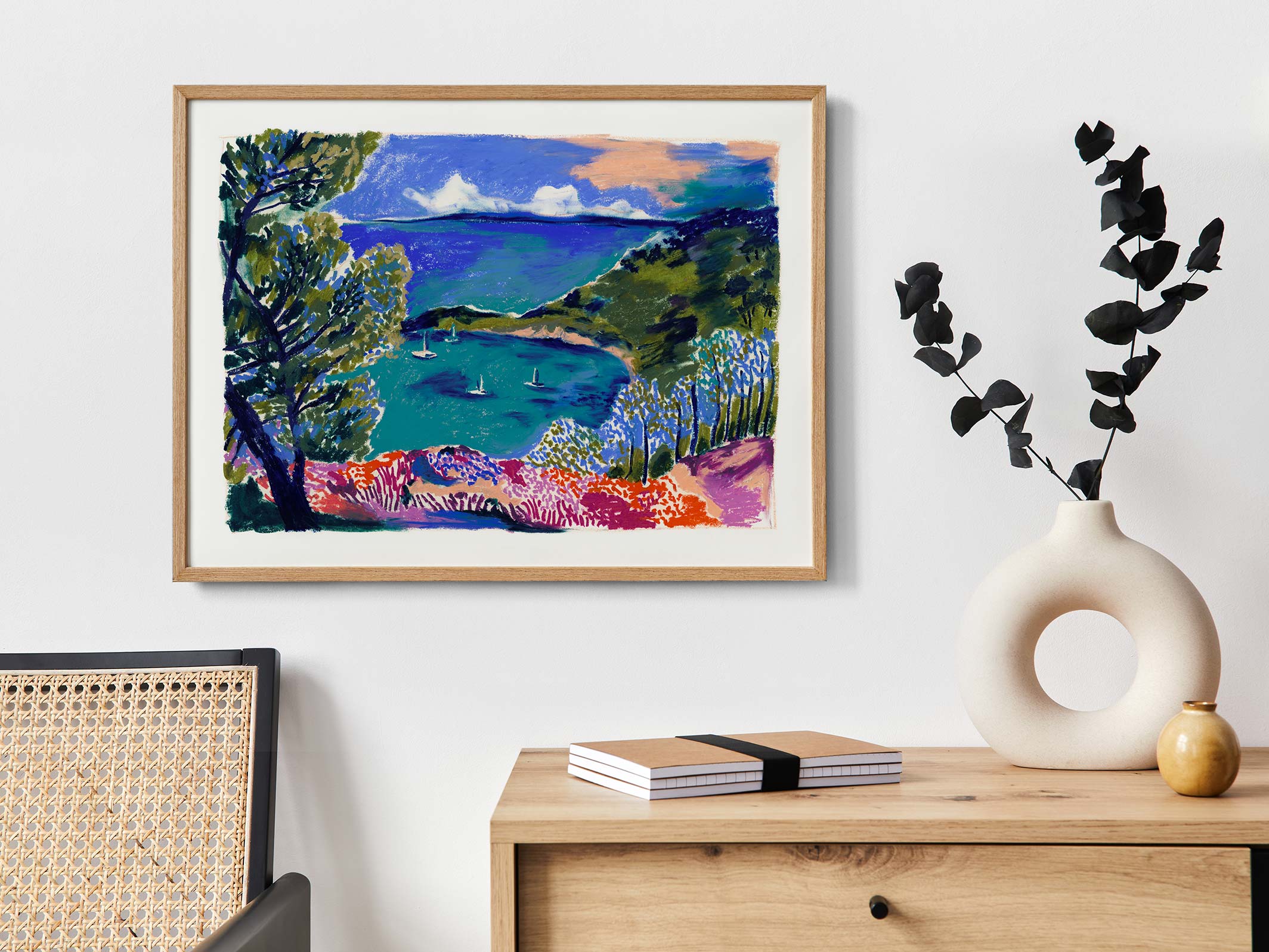 Affiche On dirait le Sud - Maison Bonami x Beya Rebaï - dans une décoration contemporaine