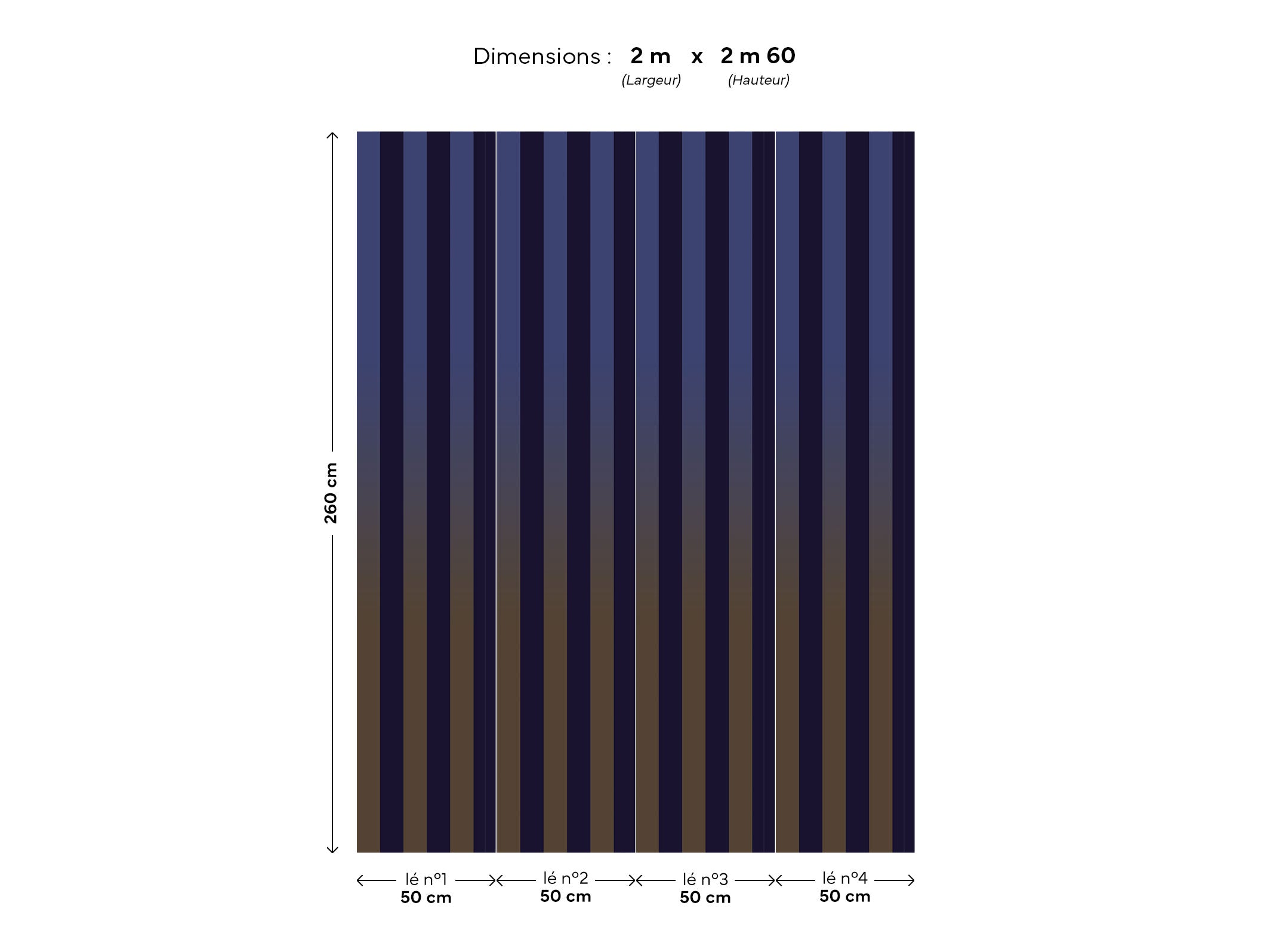 Gradient graphic wallpaper - Eliott - Bleu nuit & Ocre