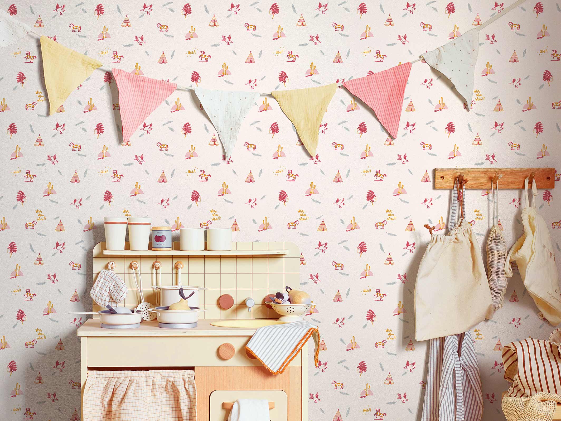 Papier peint enfant - Geronimo - Pink & Honey
