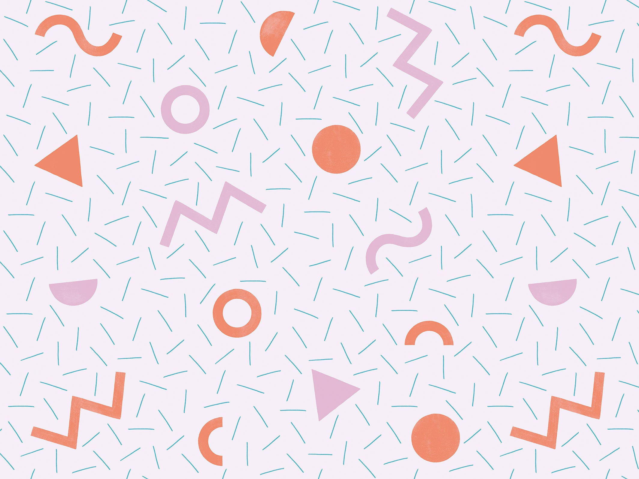 Papier peint Mila - Corail, Mauve, Bleu - motif seul