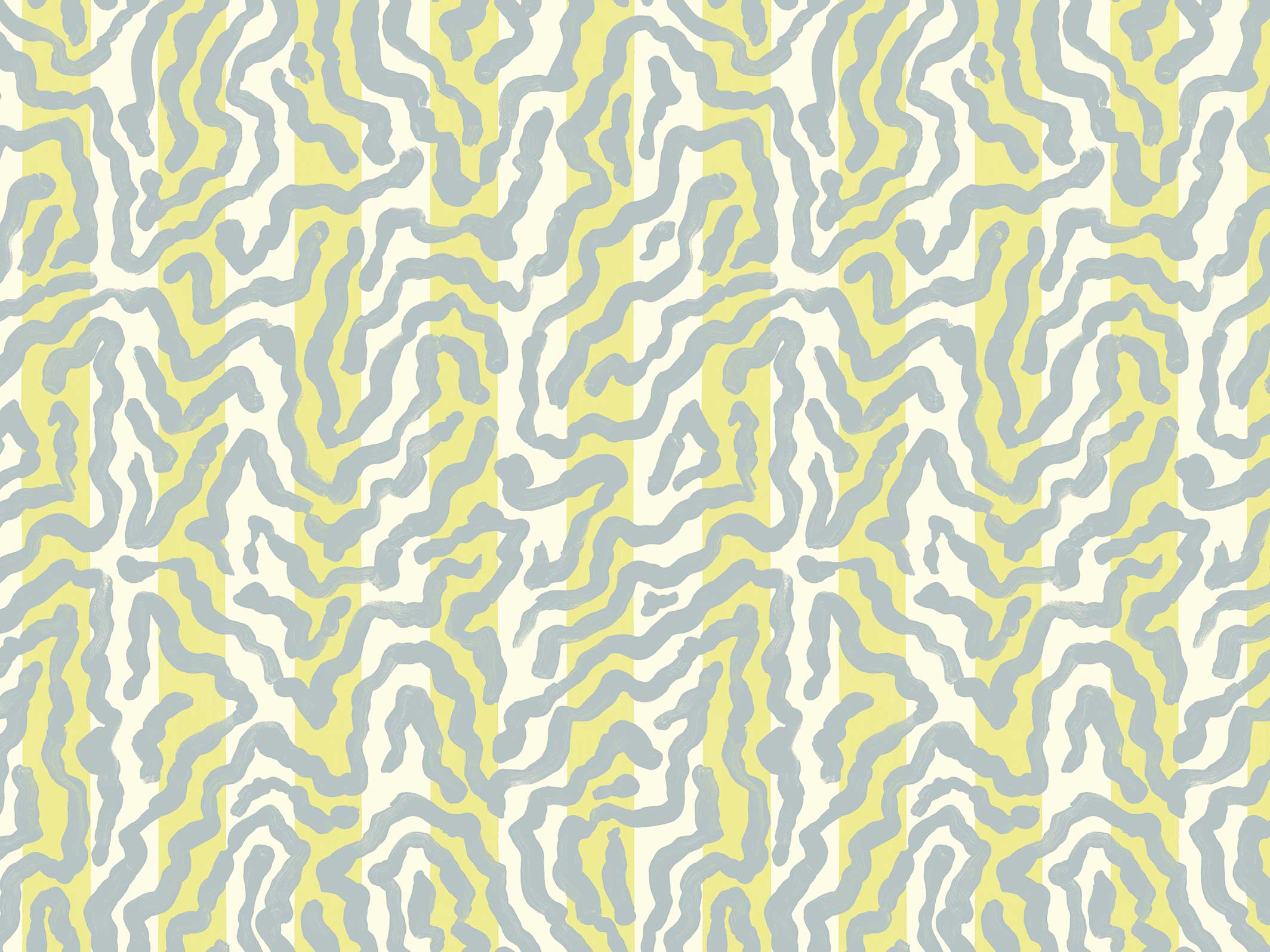 Papier peint graphique - Milano pop - Jaune & Gris minéral - motif seul