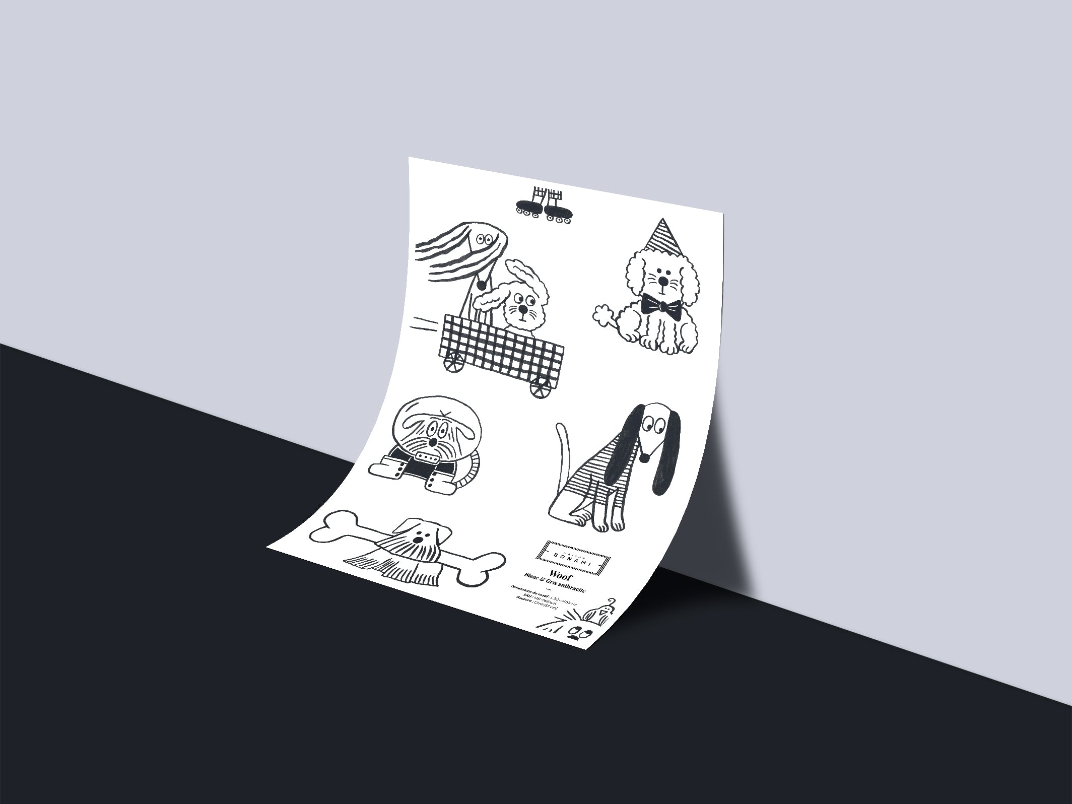 Échantillon papier peint Woof
