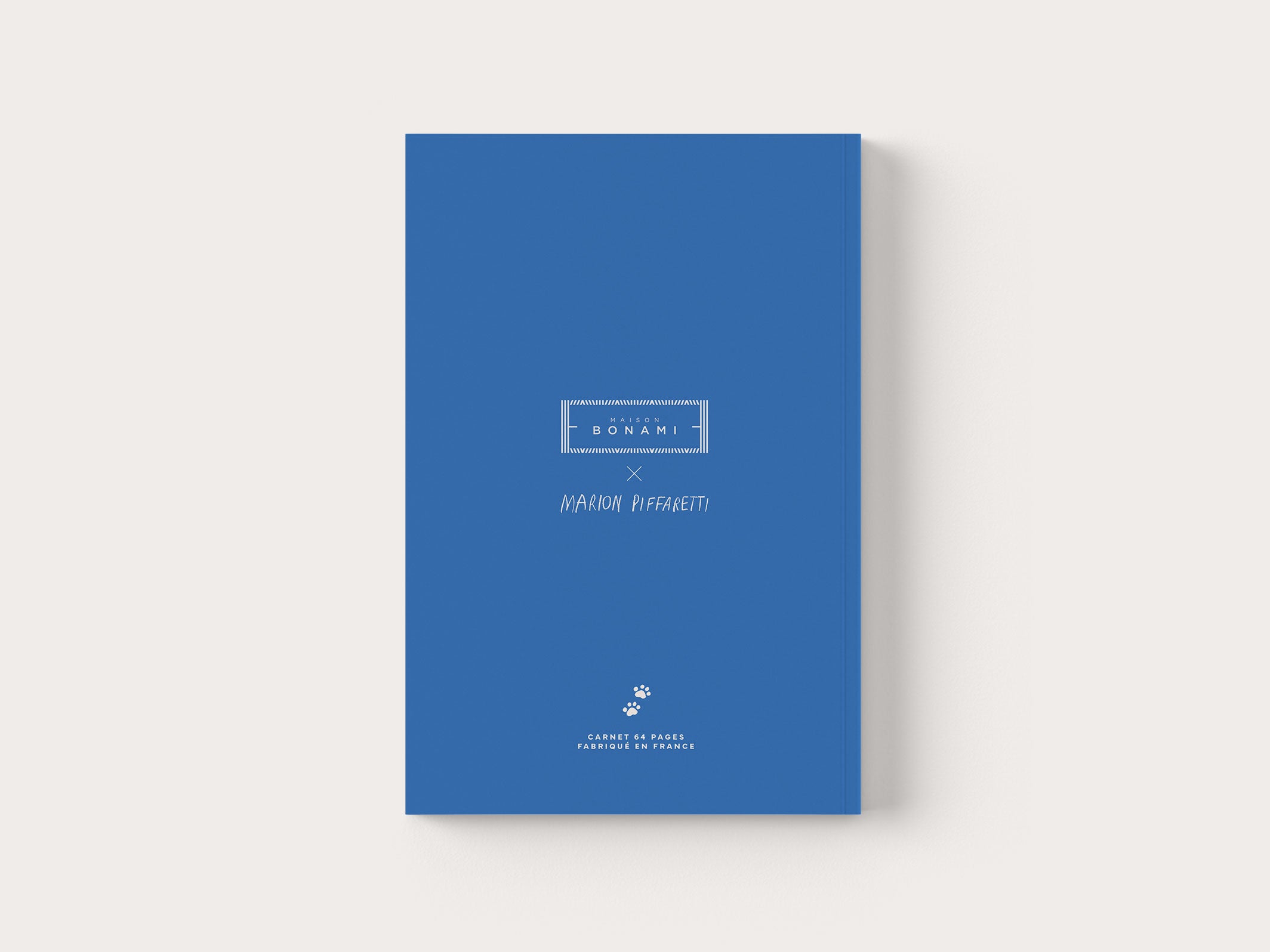 Carnet A5 Woof - Beige et bleu jean - dos