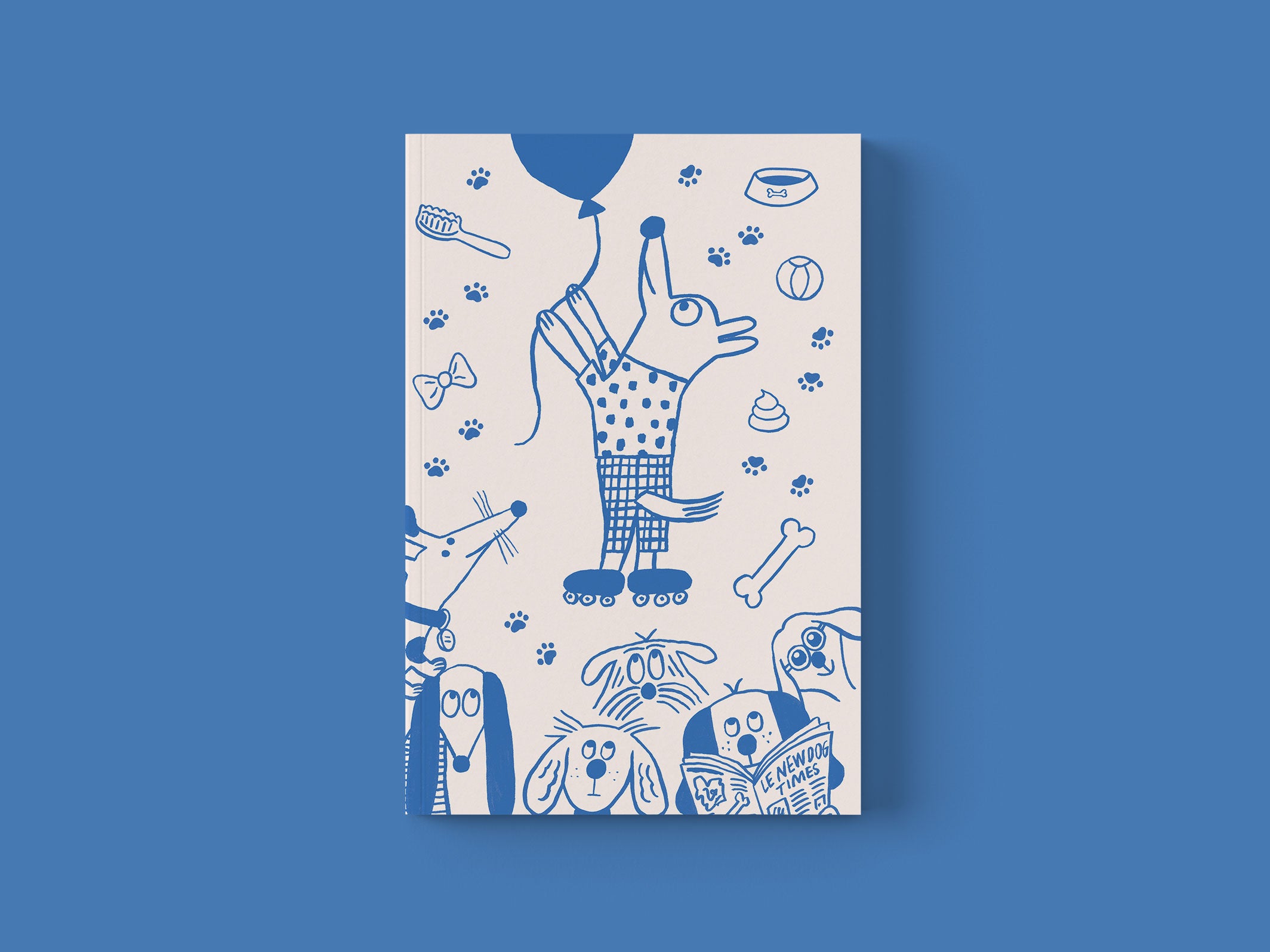 Carnet A5 Woof - Beige et bleu jean - face