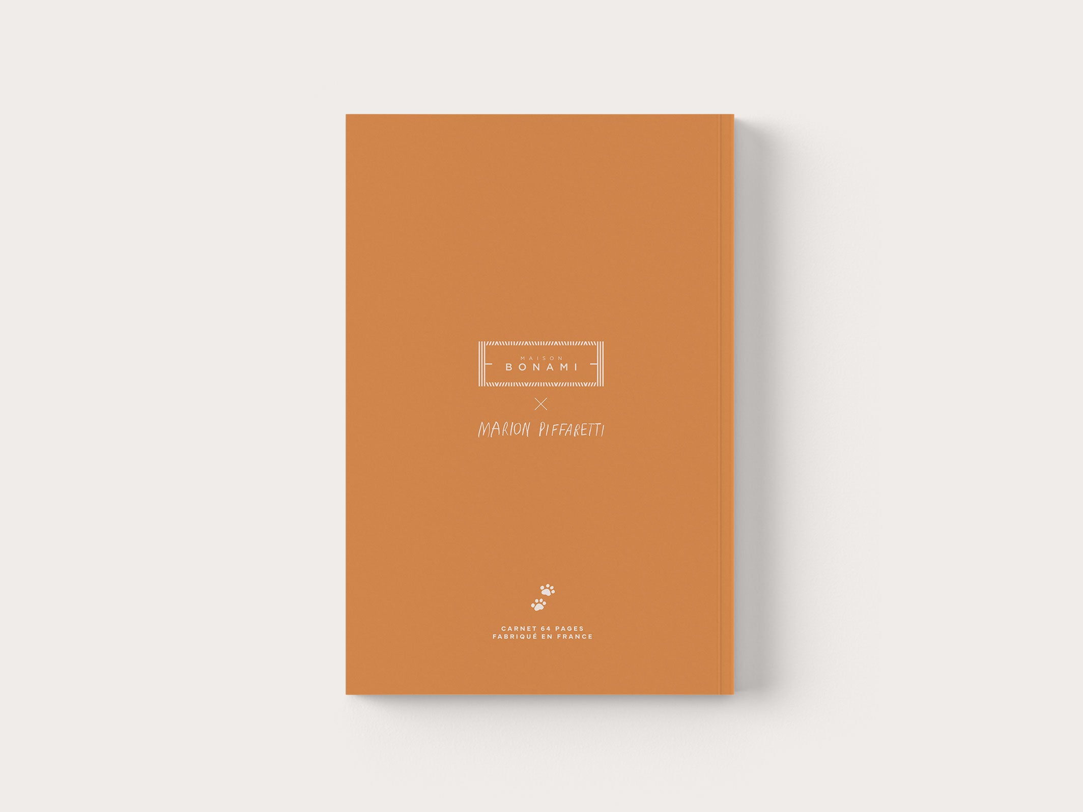 Carnet A5 Woof Beige & Jaune velouté - dos
