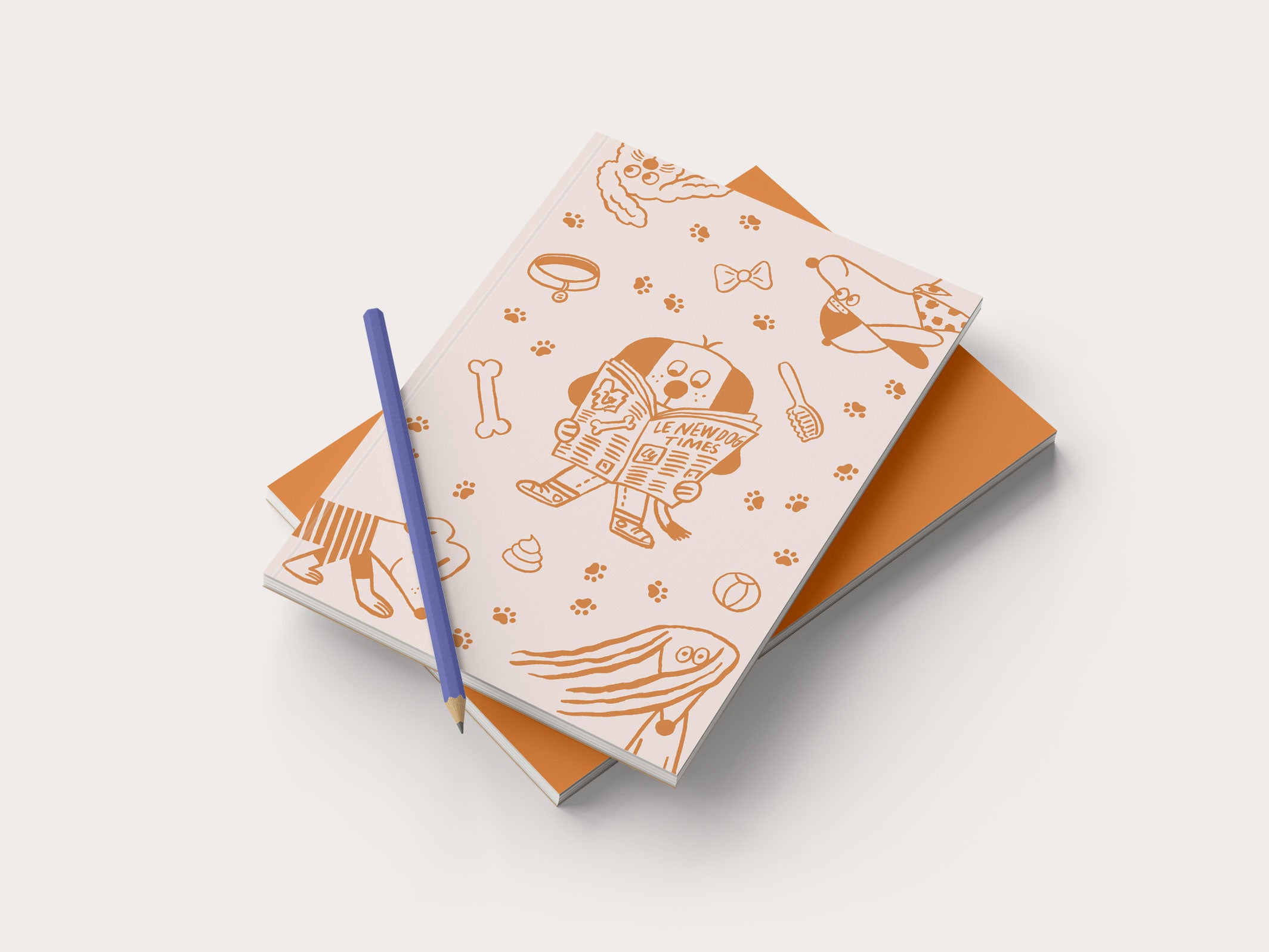 Carnet A5 Woof Beige & Jaune velouté