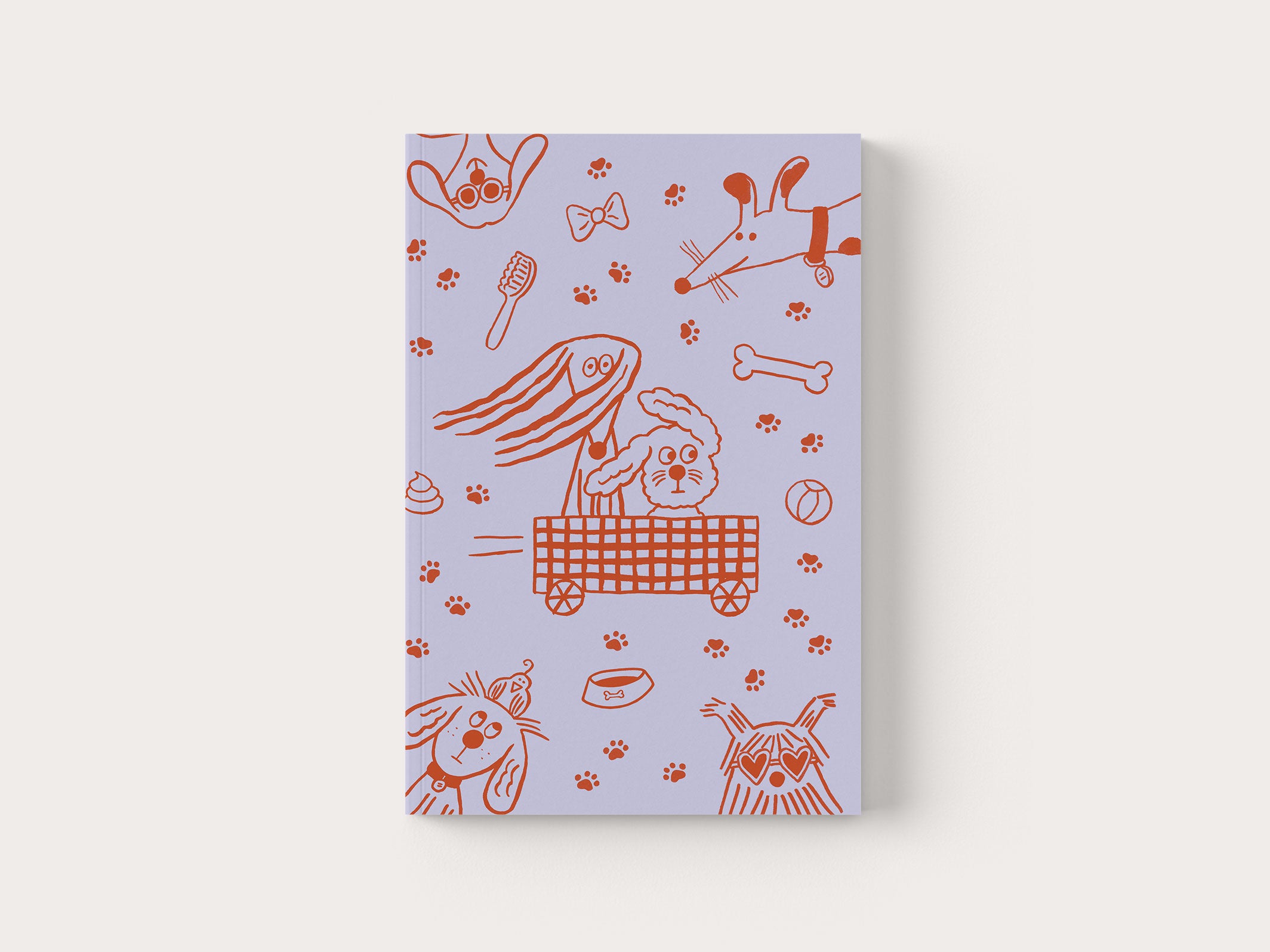 Carnet A5 Woof - Mauve & Terracotta - face