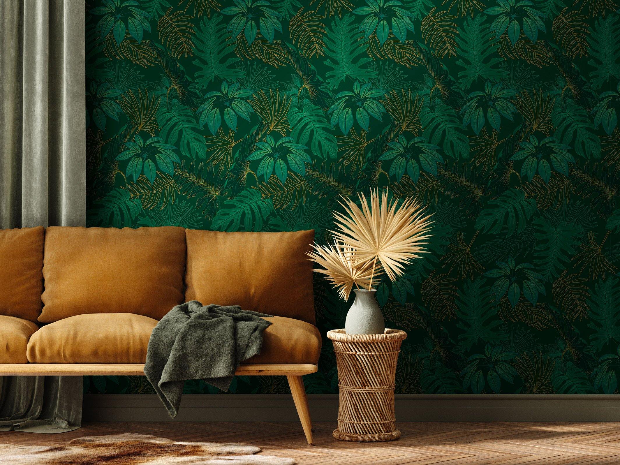 Barnett - Vert Oxford & Bronze - grand motif - Maison BONAMI