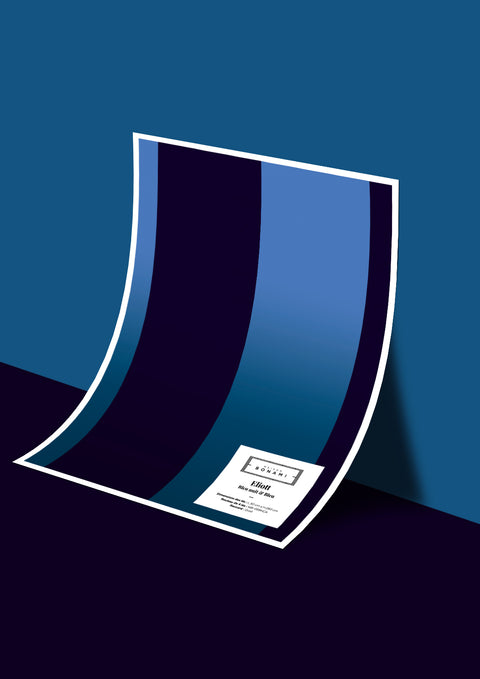 Échantillon papier peint Eliott - Bleu nuit & Bleu