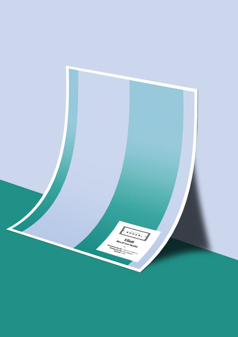 Échantillon papier peint Eliott - Bleu & Vert Menthe