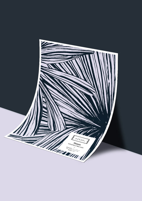 Échantillon papier peint Manon - Gris de lin & Bleu Acier