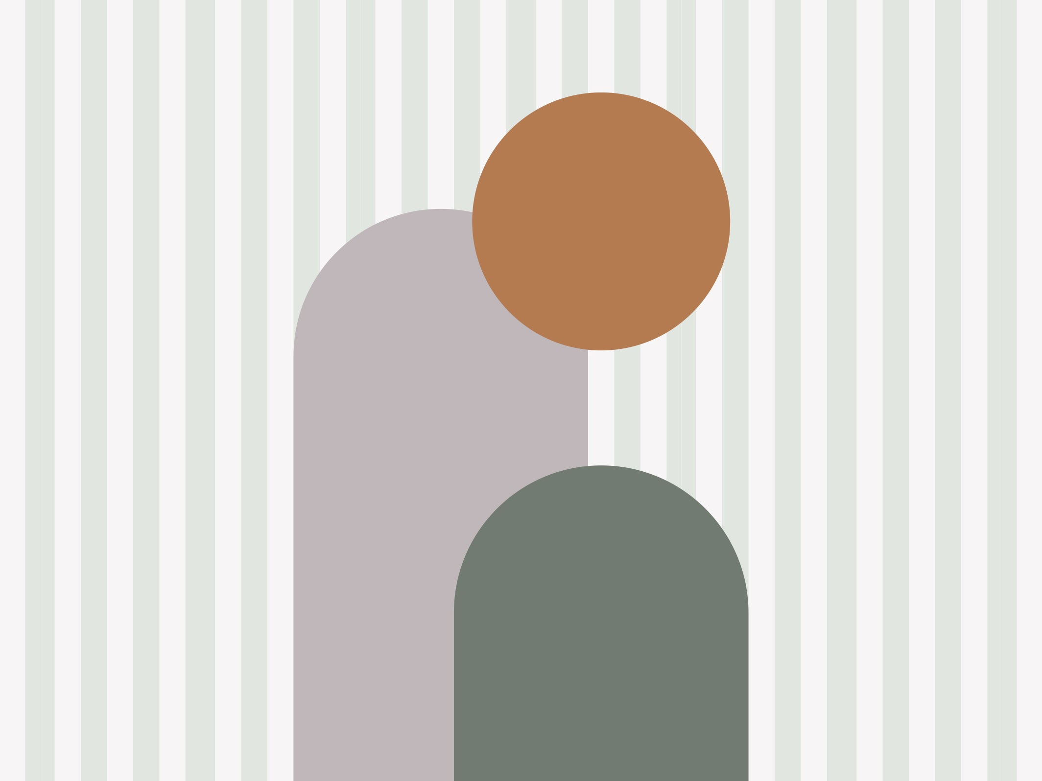 Panoramic wallpaper - Roman - Gris, Vert & Brun