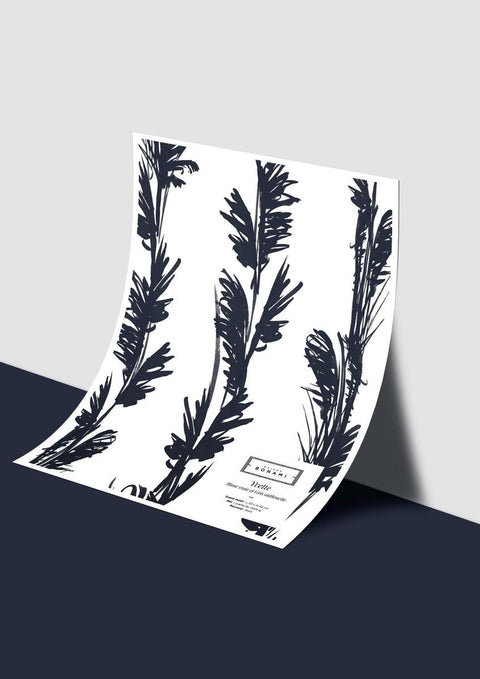 Échantillon papier peint Yvette - Blanc Craie & Gris Anthracite