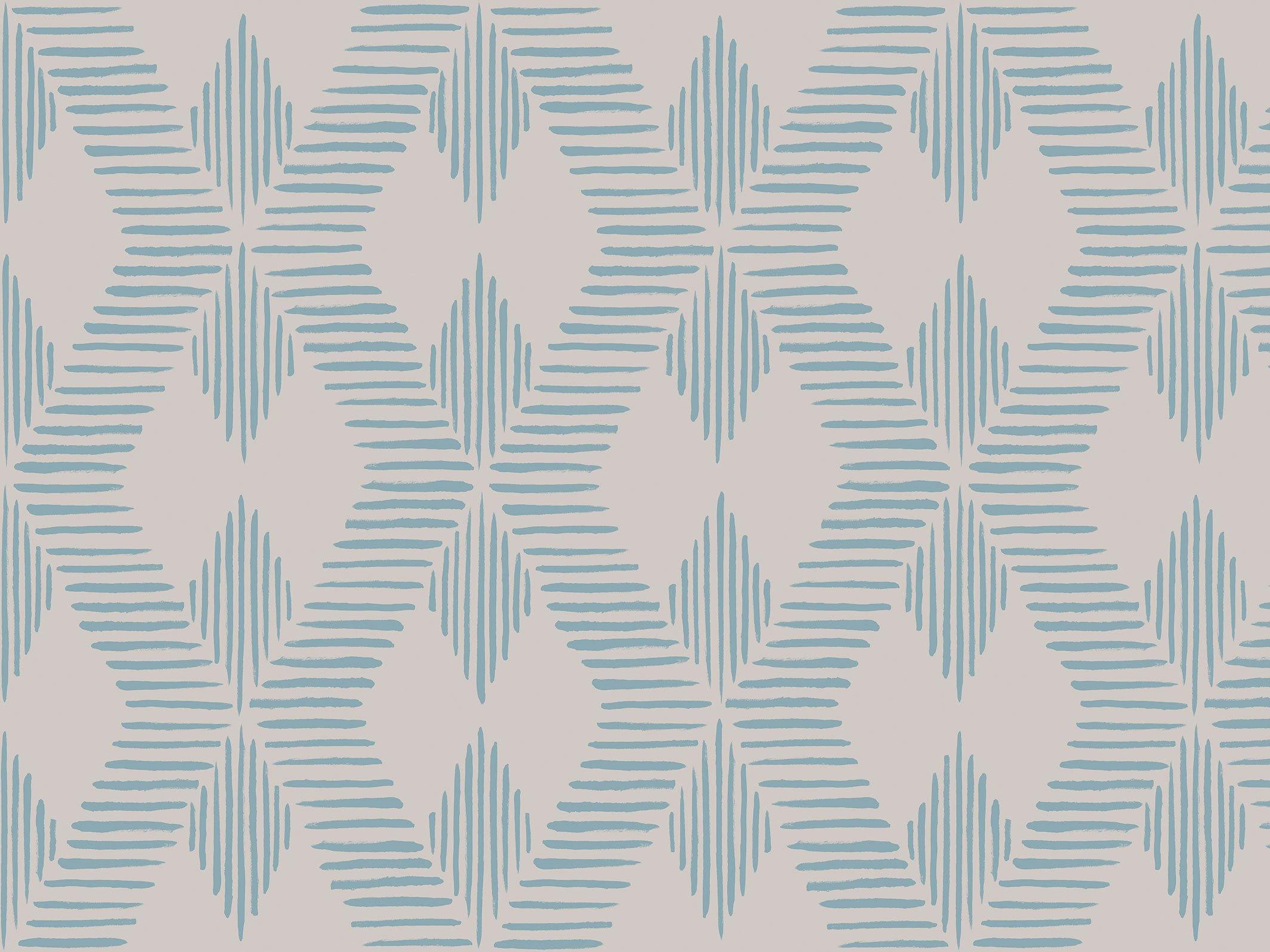 Andrée - Sable & Bleu Fumé - grand motif - Maison BONAMI