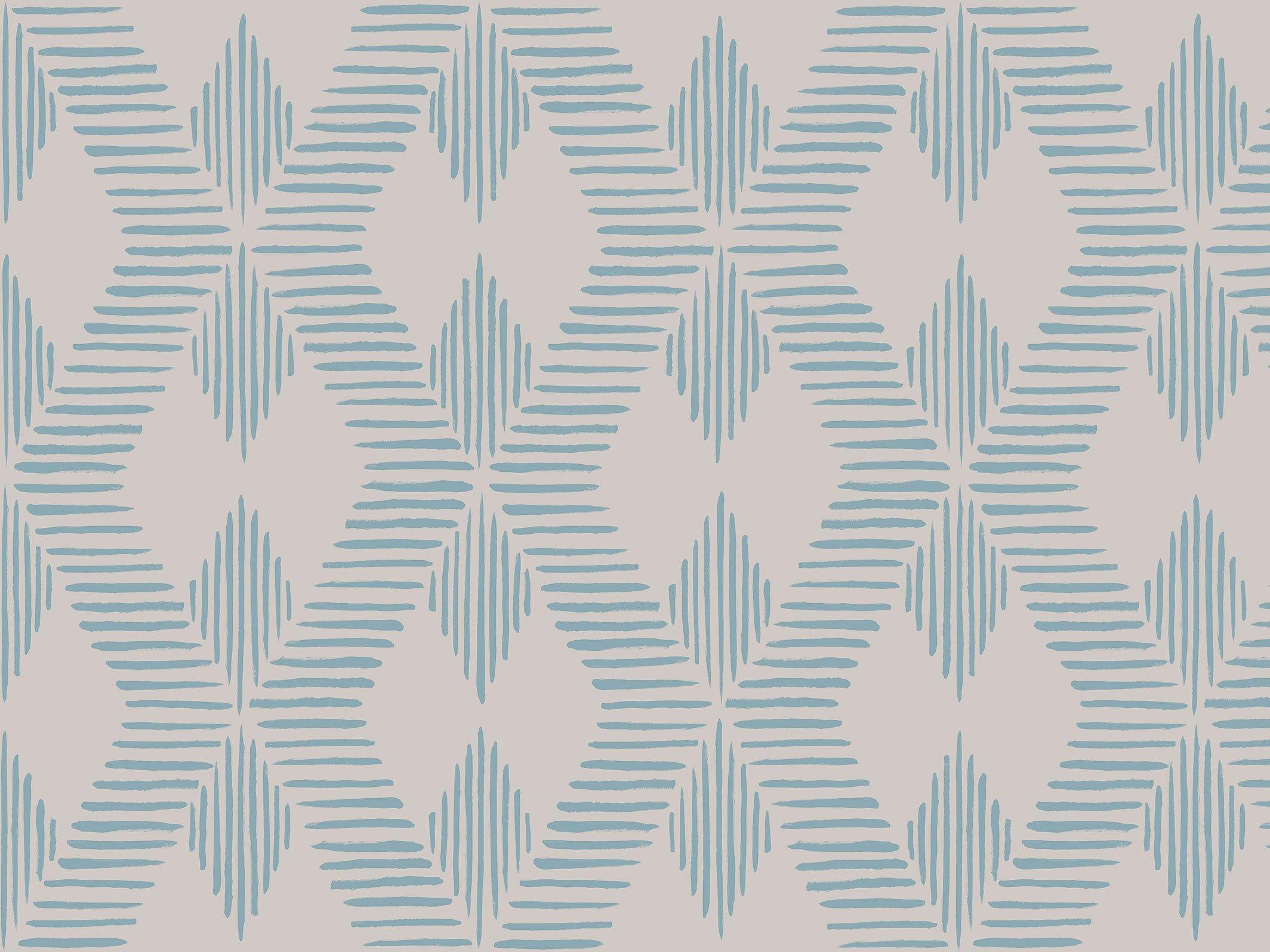 Andrée - Sable & Bleu Fumé - grand motif - Maison BONAMI