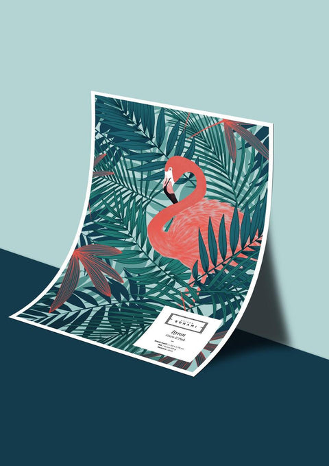 Échantillon papier peint Byron - Green & Pink