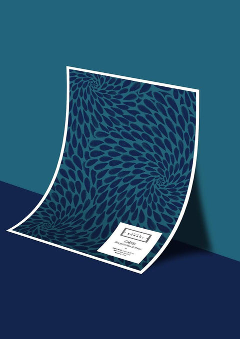 Échantillon papier peint Colette - Bleu Gris & Bleu De Prusse
