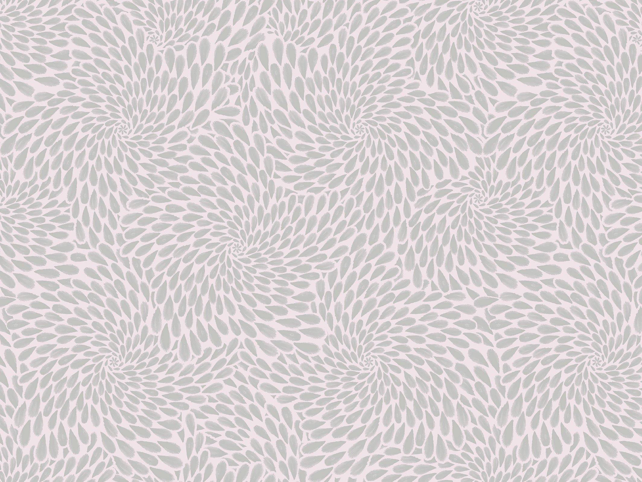 Papier peint Colette - Rose poudré & Gris perle - motif seul
