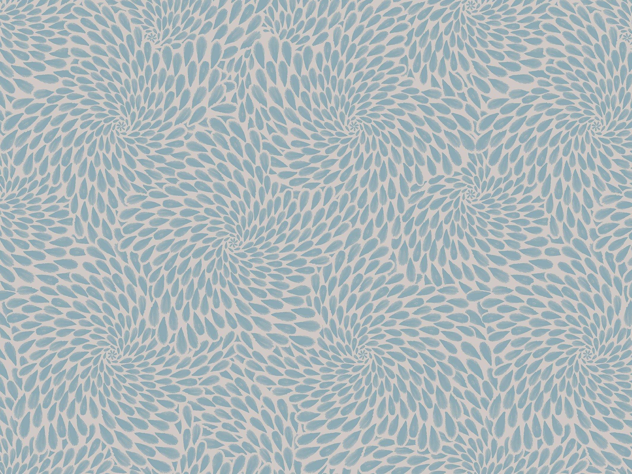 Papier peint Colette, Sable chaud & Bleu fumé, motif seul