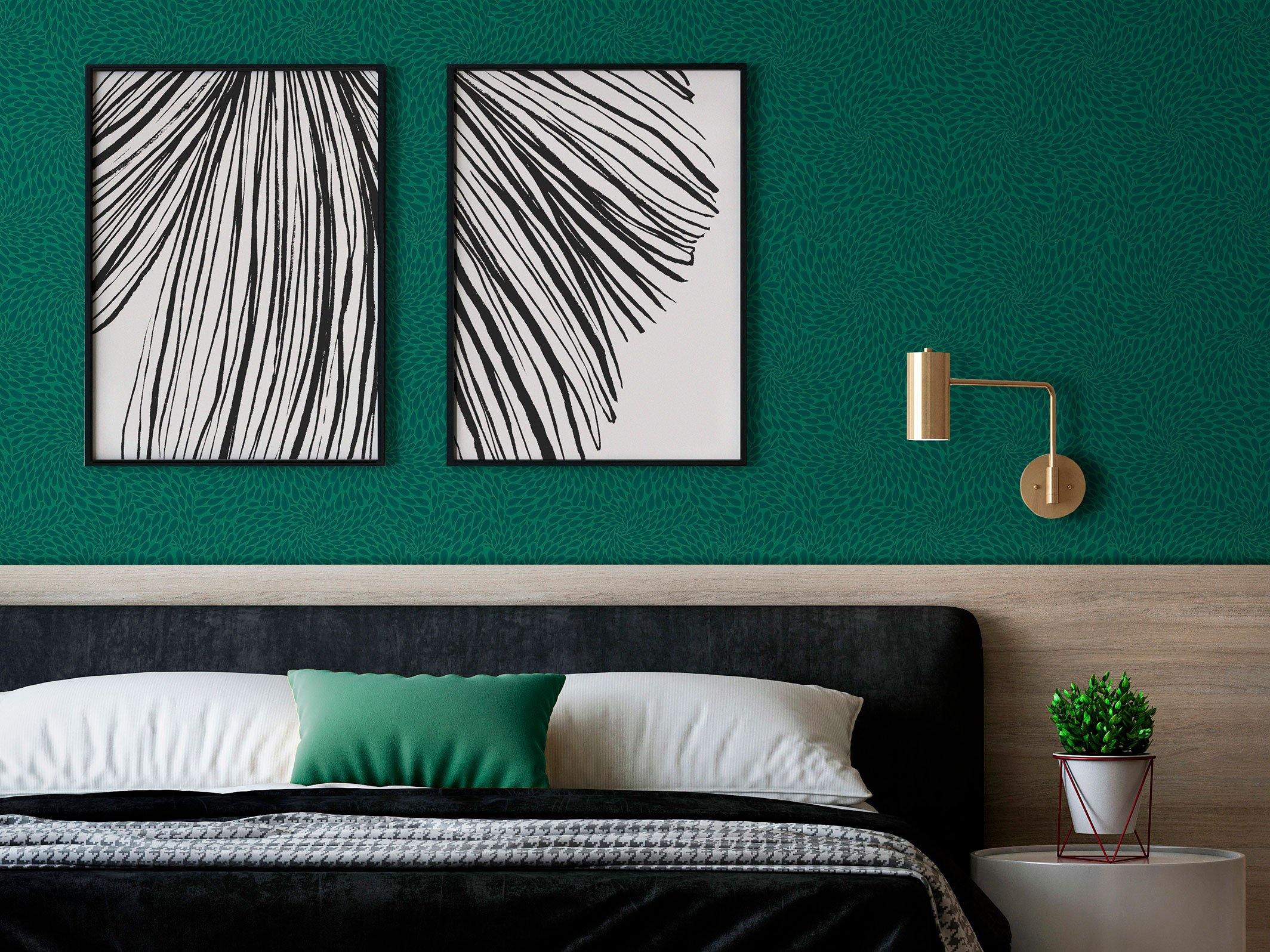 Colette - Vert mousse & Vert sapin - grand motif - Maison BONAMI