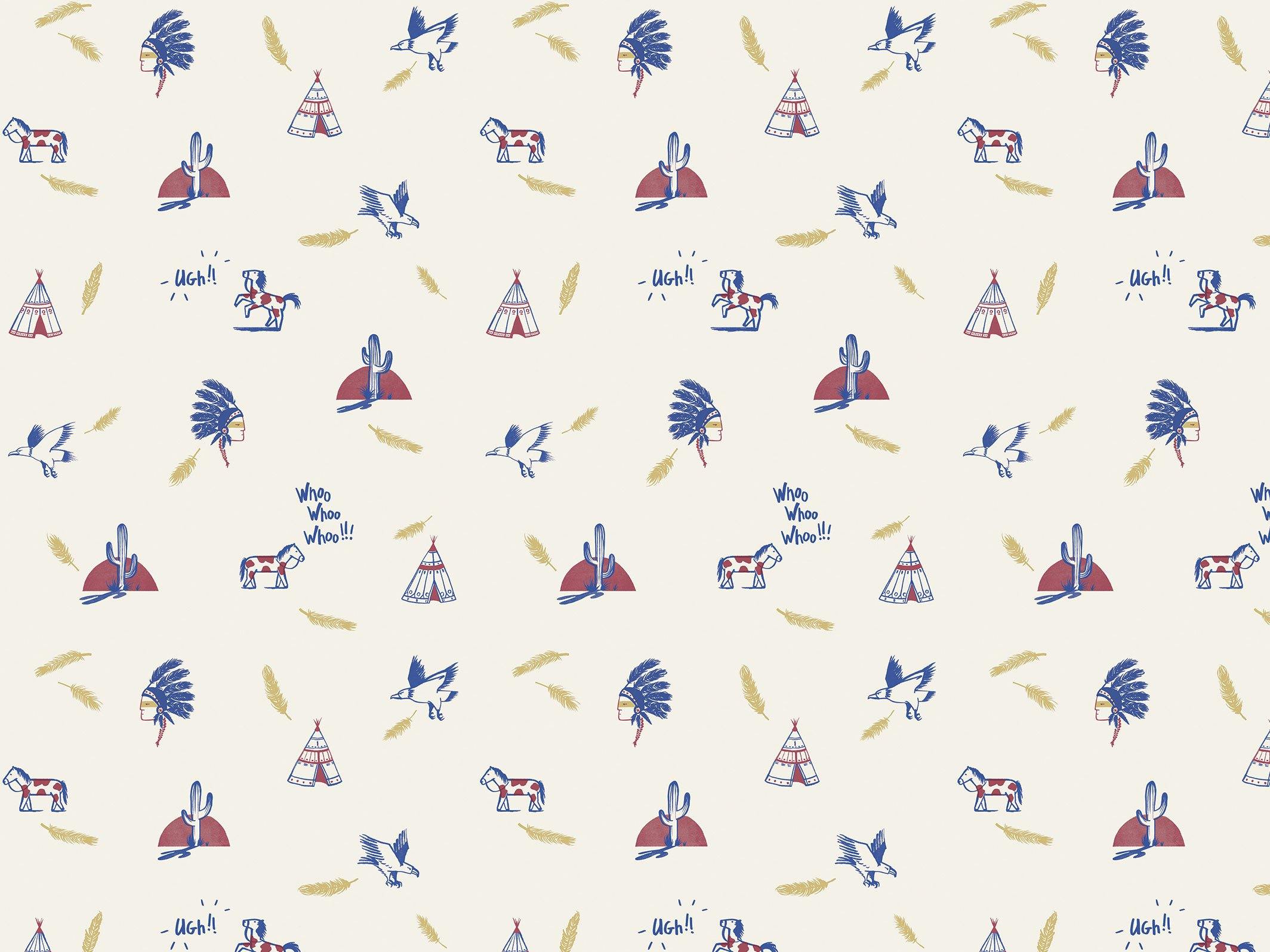 Geronimo - Red & Blue - grand motif - Maison BONAMI