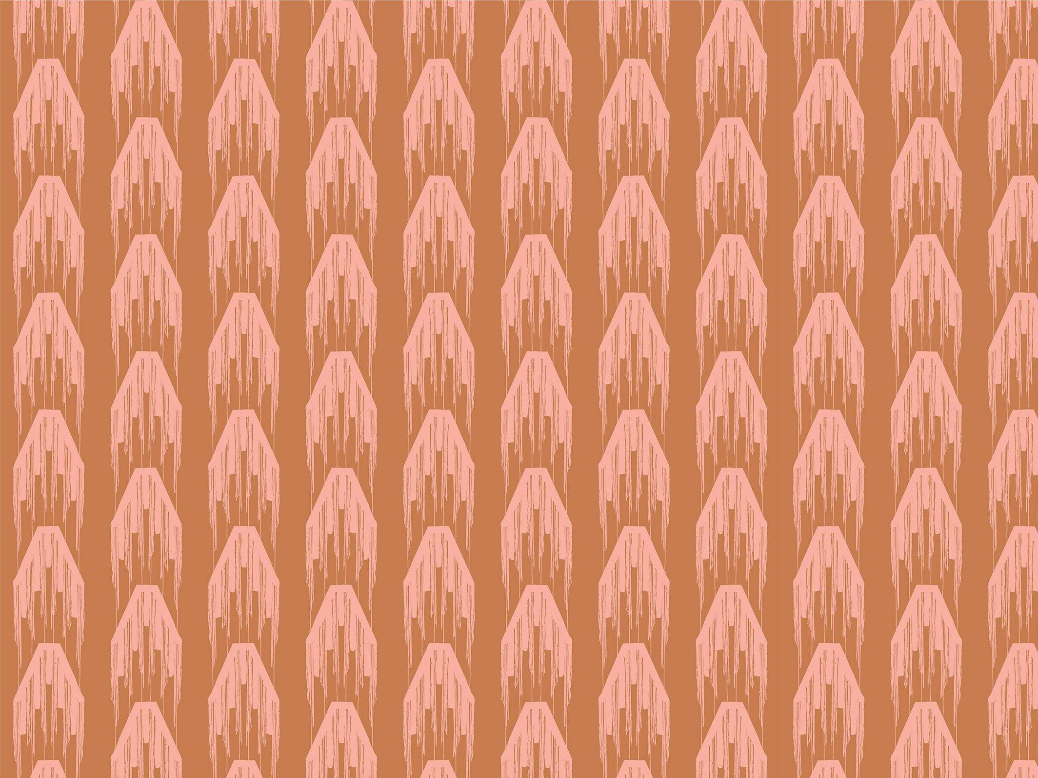Gisèle - Marron glacé & Rosée des prés - grand motif - Maison BONAMI