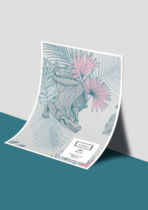 Échantillon papier peint Mike - Pink & Grey