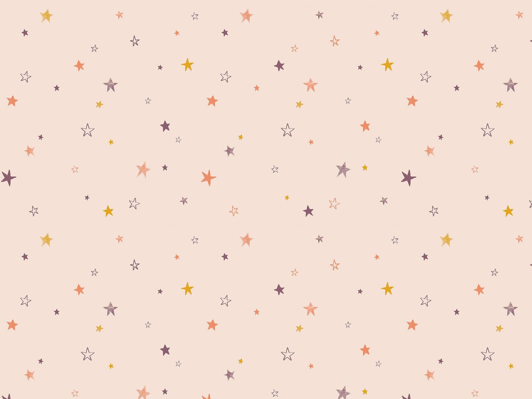 Little Stars - Beige rosé & Bois de braise - grand motif - Maison BONAMI