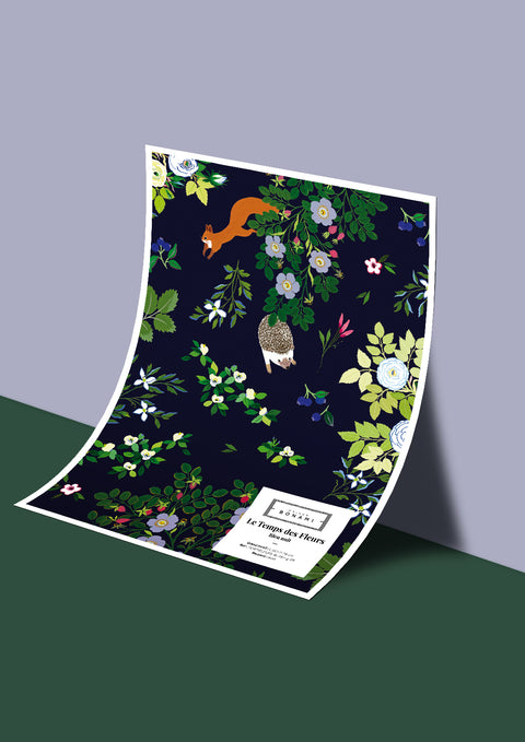 Échantillon papier peint Le Temps des Fleurs - Bleu nuit