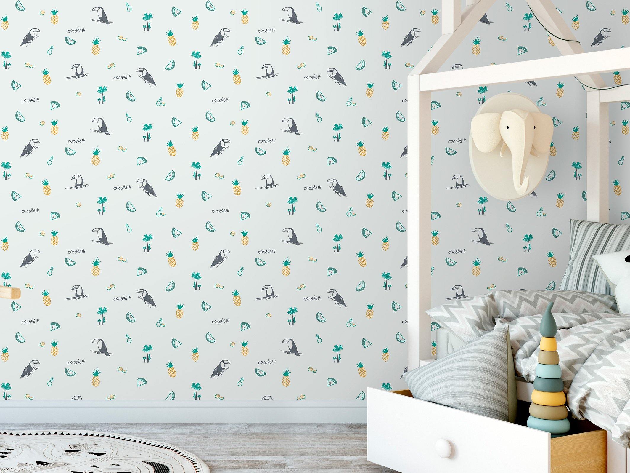 Toco le Toucan - Green & Yellow - grand motif - Maison BONAMI