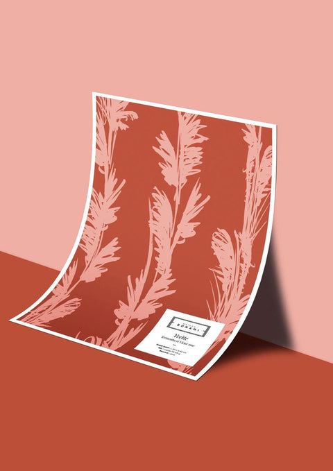 Échantillon papier peint Yvette - Terracotta & Vieux Rose