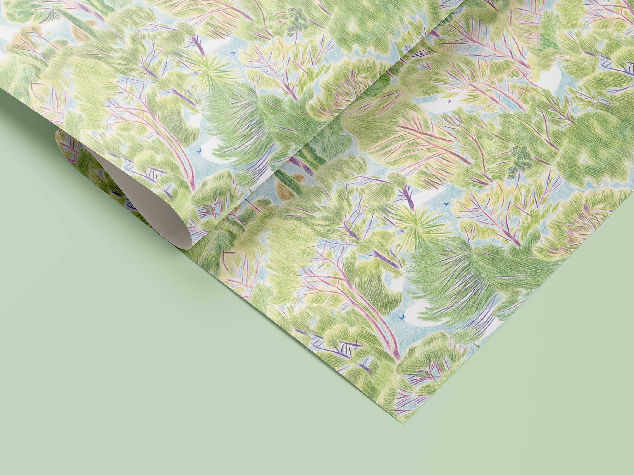 Papier peint végétal Canopée de Caroline Peron pour Maison Bonami