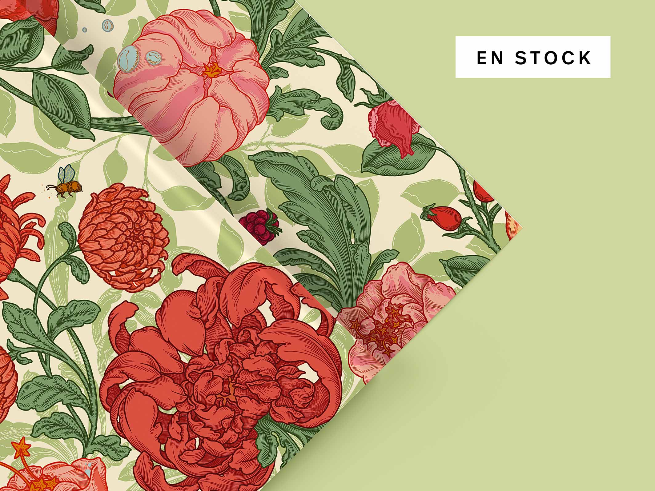 Envolée lyrique - Vert tendre et Rose - en stock