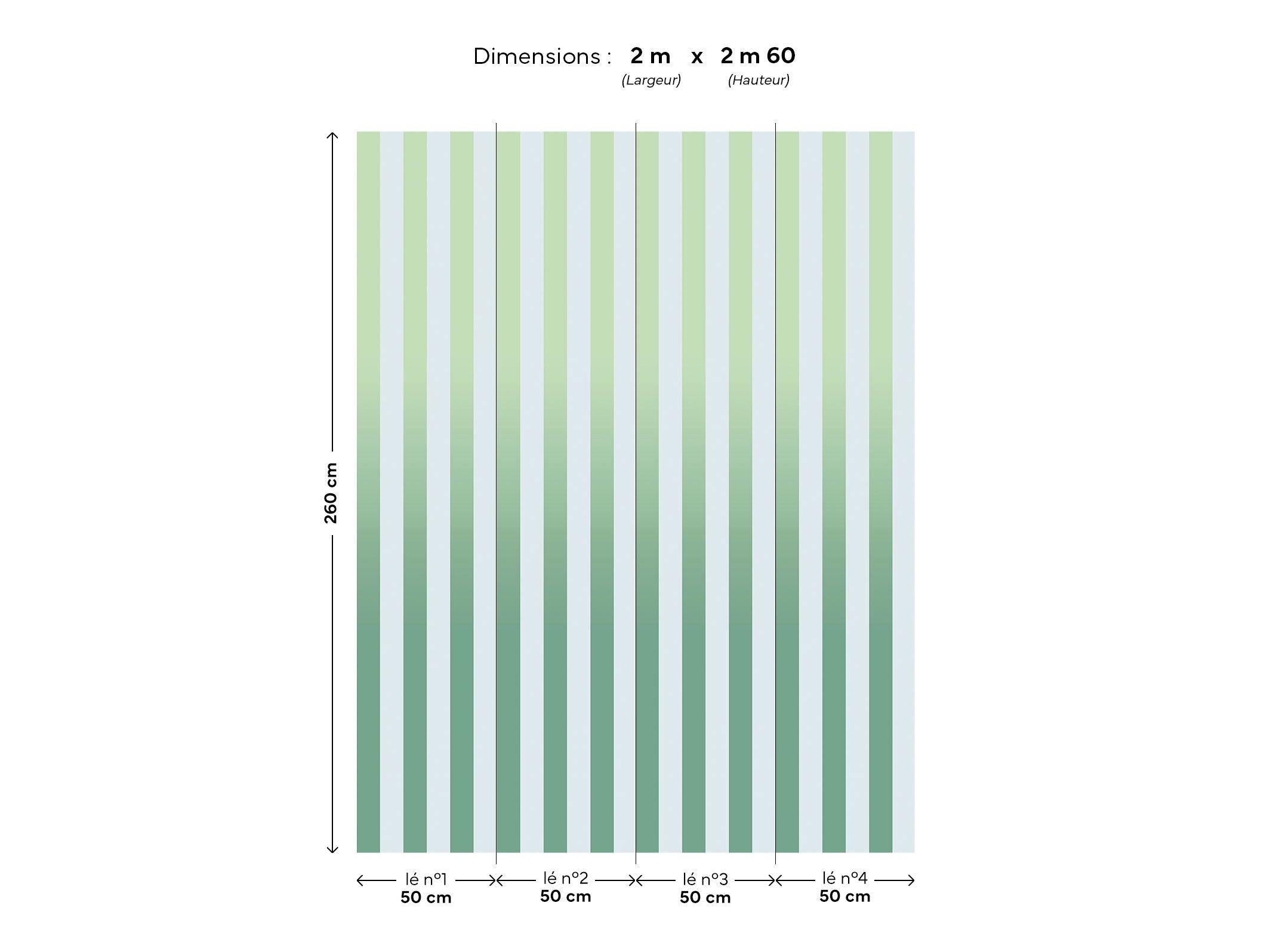 Papier peint graphique dégradé - Eliott - Bleu & Vert anis