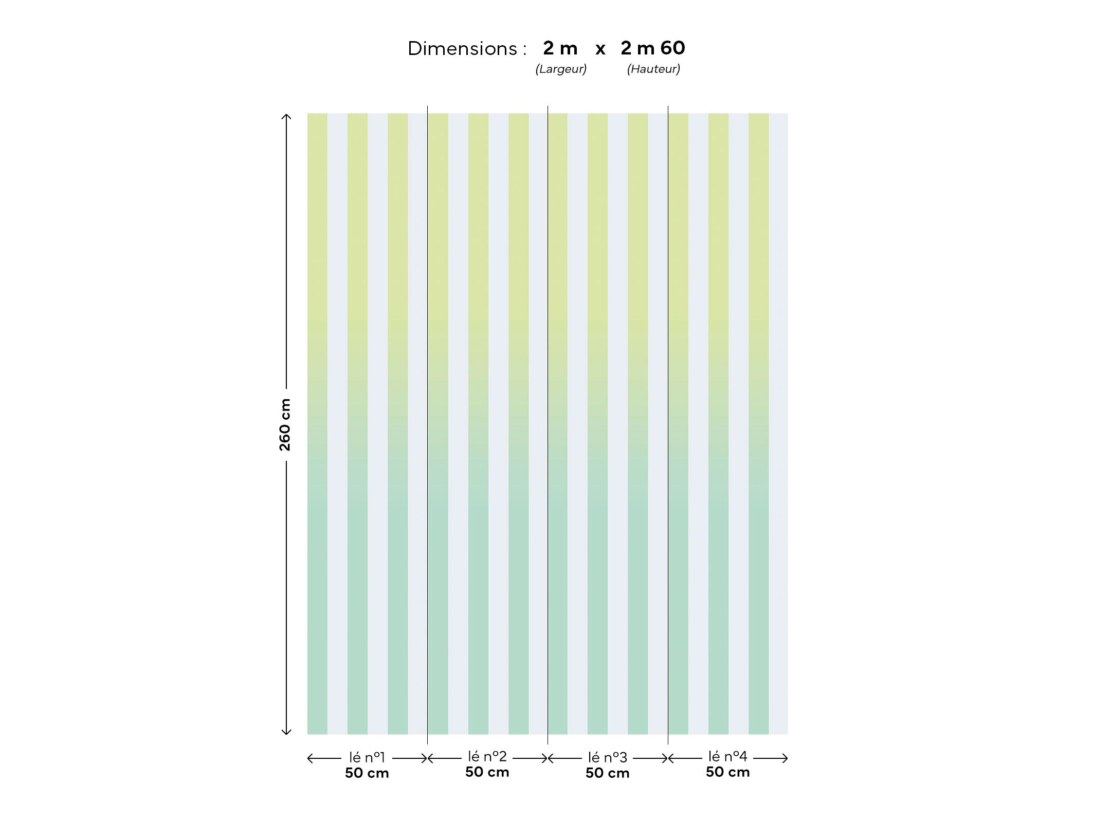 Papier peint graphique dégradé - Eliott - Jaune citron & Vert