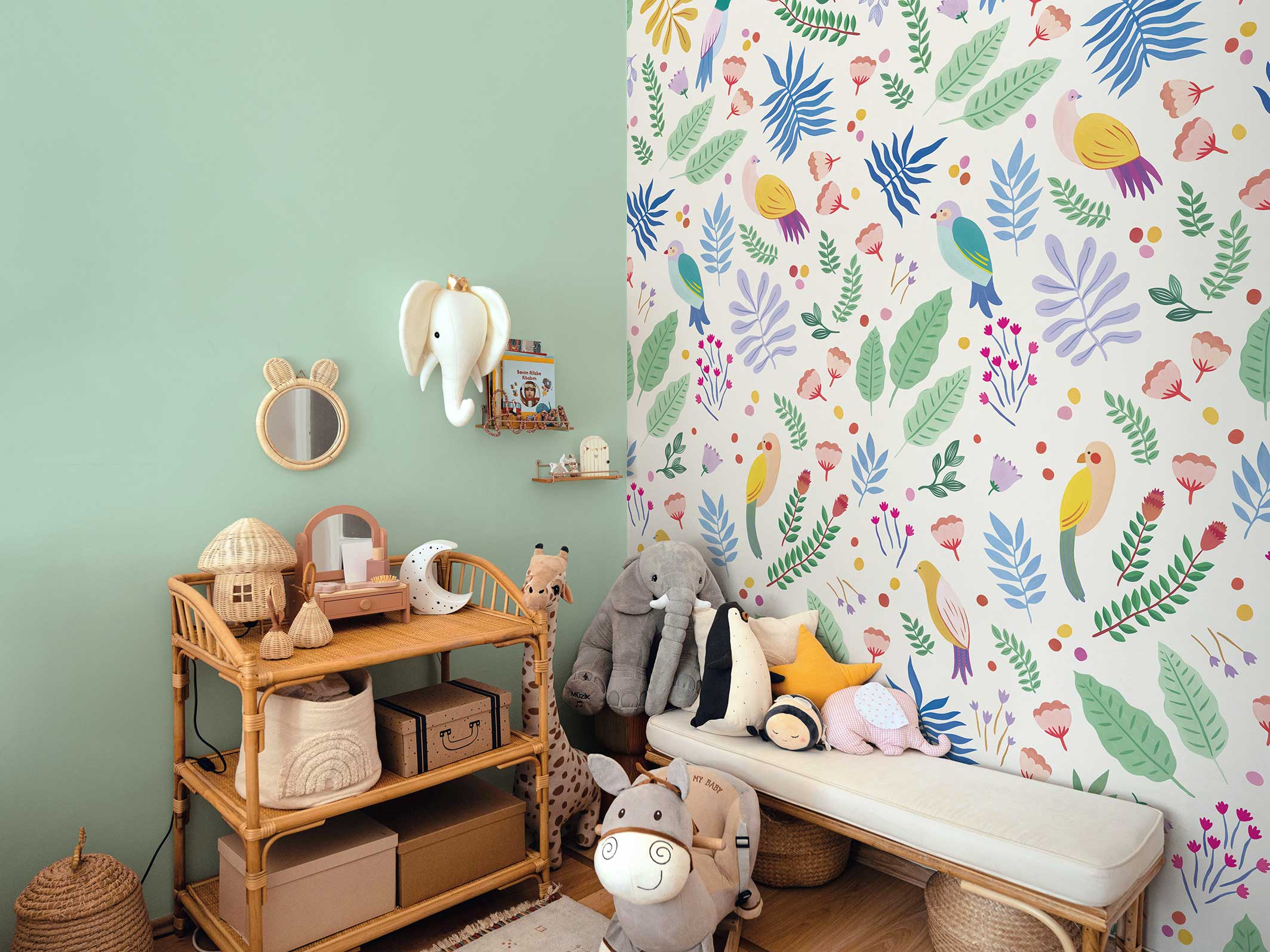 Papier peint Dodo Toucan - Otomi dans une chambre d'enfant
