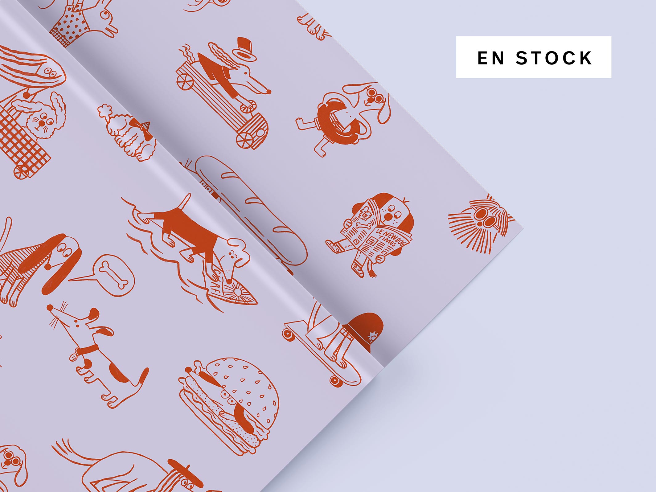 Papier peint enfant - Woof - Mauve & Terracotta - en stock