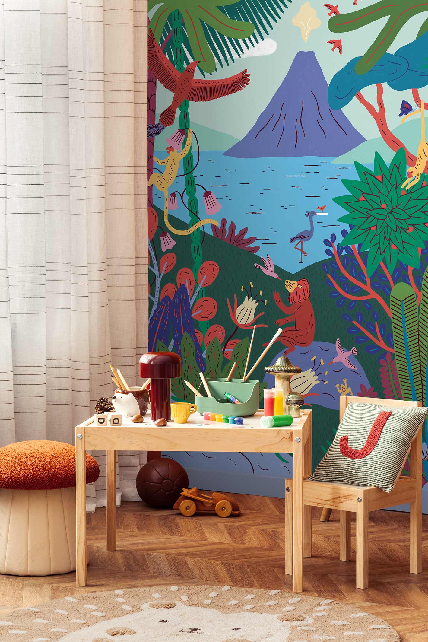 Papier peint Maravilhas - Multicolore en 2m dans une chambre d'enfants