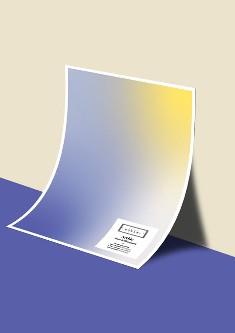 Échantillon papier peint Archie - Jaune & Bleu pastel