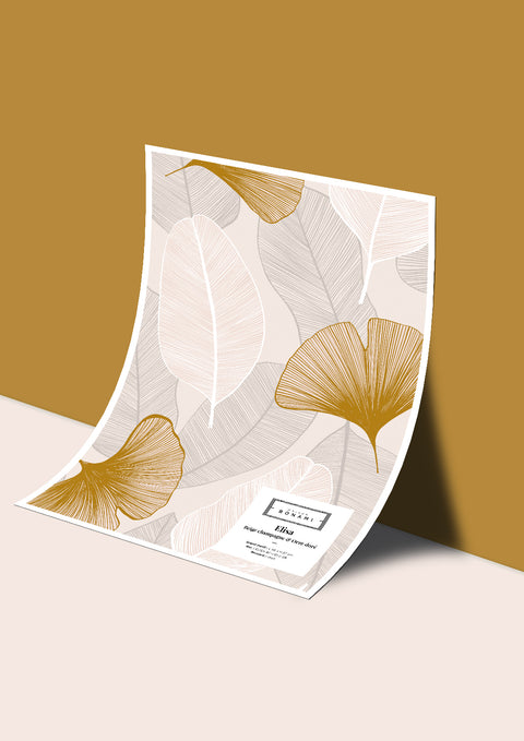 Échantillon papier peint Elisa - Beige champagne & Ocre doré