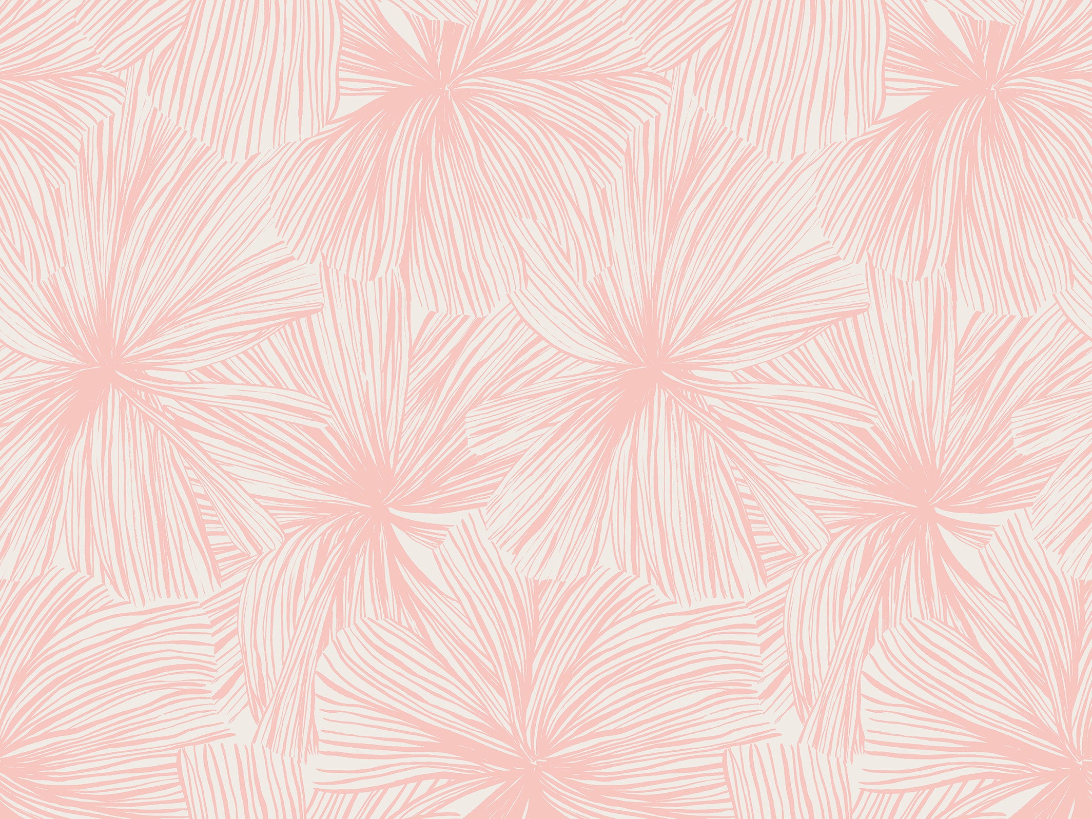 Papier peint jungle - Manon - Beige rosé & Rose poudré