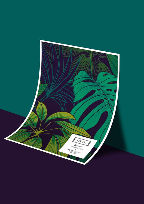 Échantillon papier peint Barnett - Dark blue & Green