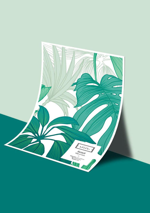 Échantillon papier peint Barnett - White & Green