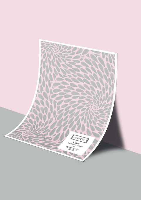 Échantillon papier peint Colette - Rose Poudré & Gris Perle