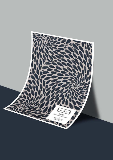 Échantillon papier peint Colette - Sable Chaud & Gris Anthracite