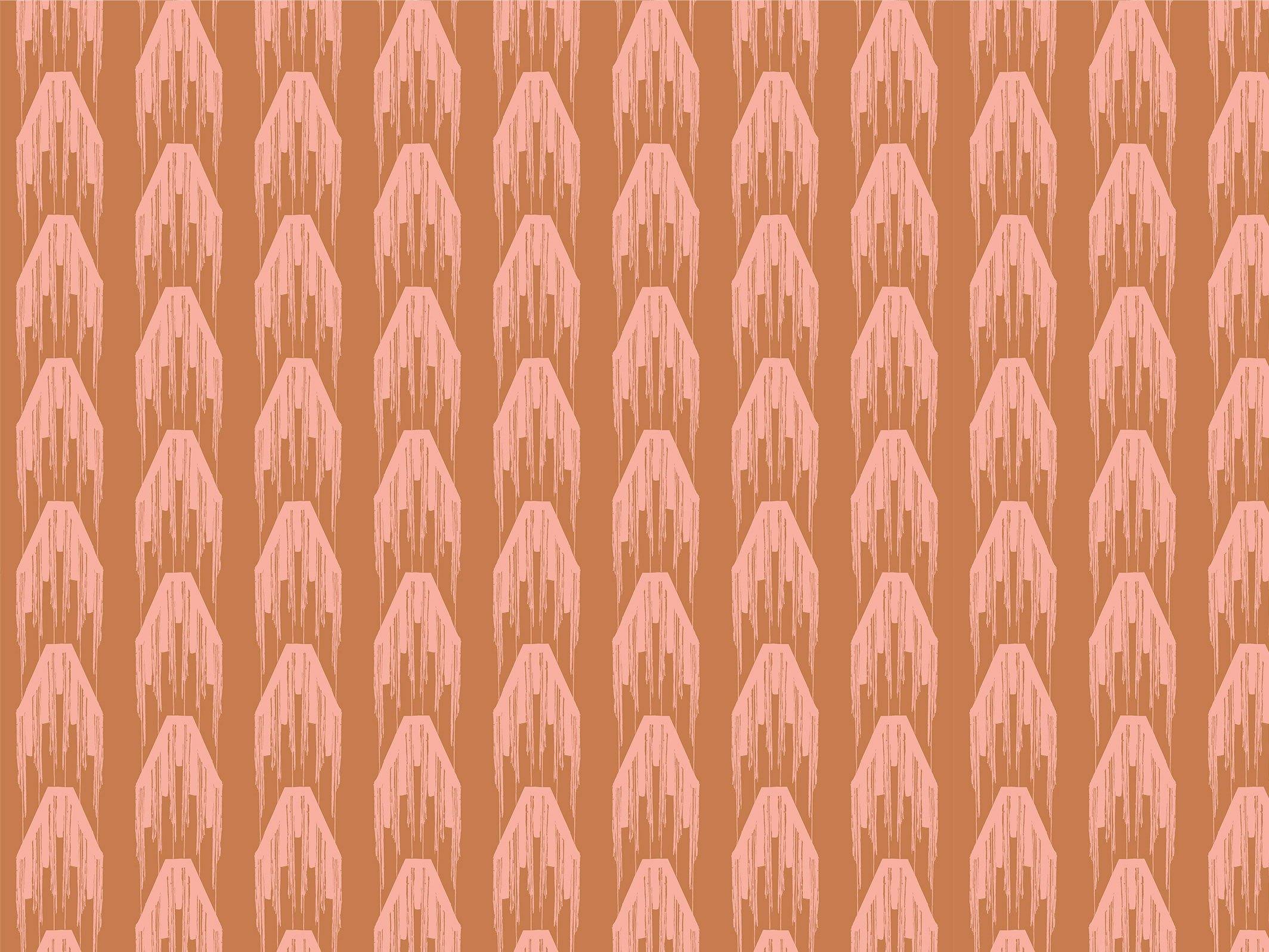 Gisèle - Marron glacé & Rosée des prés - grand motif - Maison BONAMI