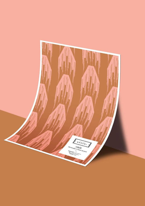 Échantillon papier peint Gisèle - Marron Glacé & Rosée des Prés