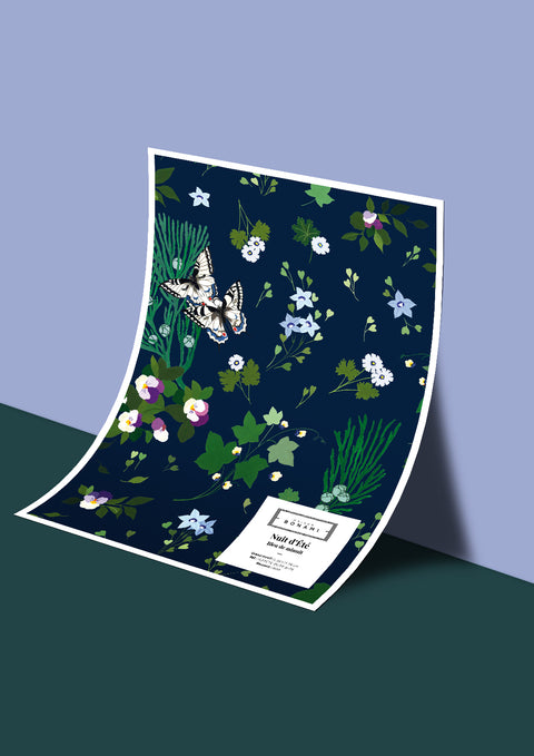 Échantillon papier peint Nuit d'Été - Bleu de minuit