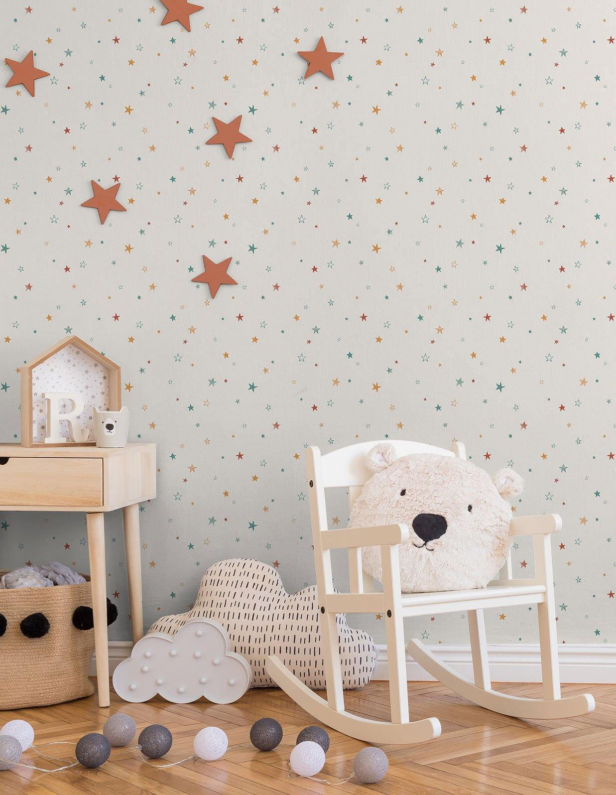 Little Stars - Beige cendré & Terracotta dans une chambre d'enfants