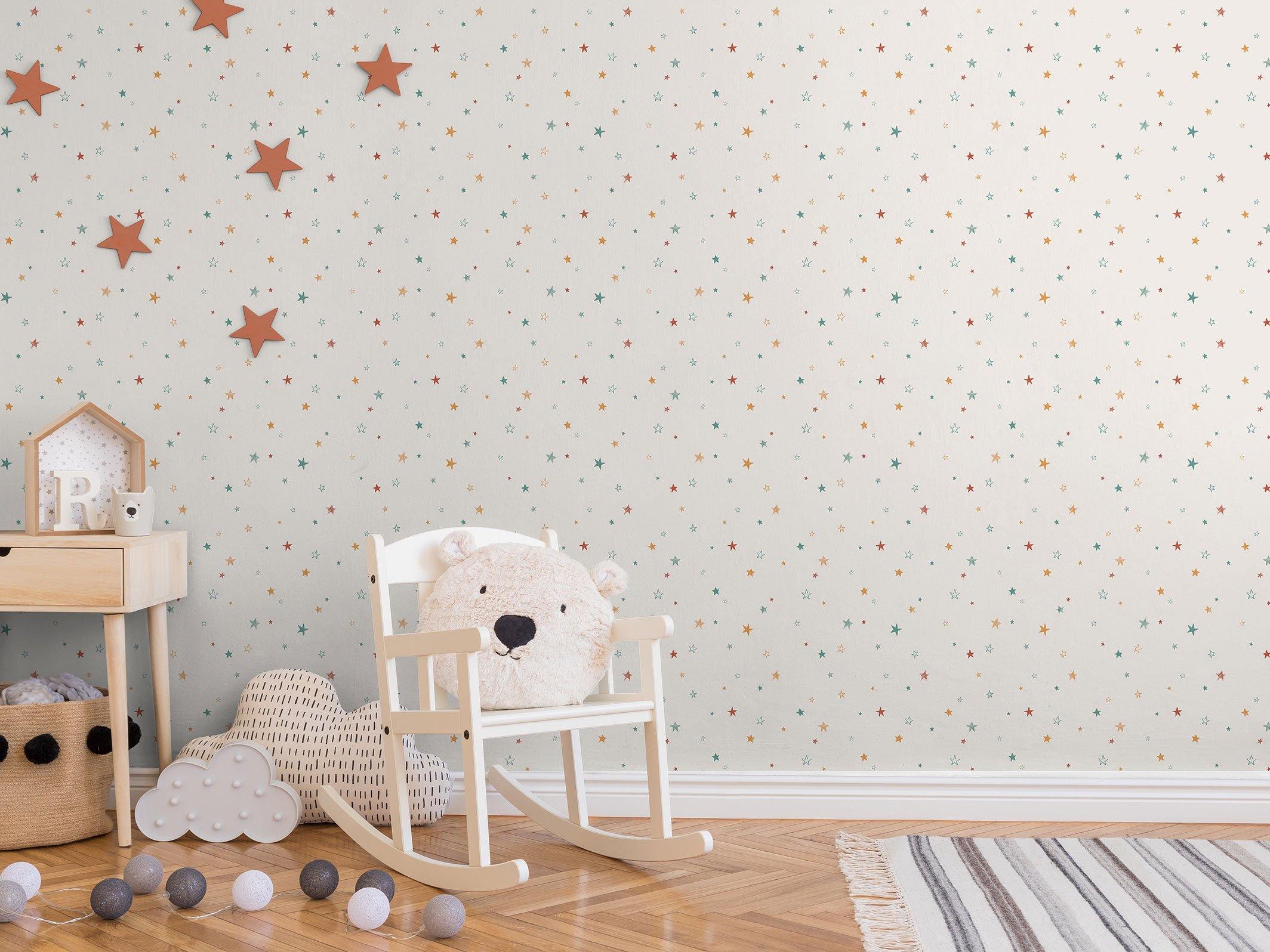 Little Stars - Beige cendré & Terracotta - grand motif - Maison BONAMI